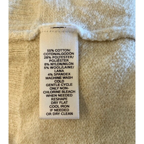 Loft Luxe Knit Ivory V Neck Long Sleeve Wool Blend Tunic Sweater Women’s Large - Picture 5 of 7